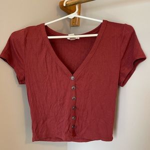 Red cropped top- Large